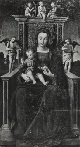 Stefani, Bruno — Brea Lodovico - sec. XVI - Madonna con Bambino in trono e angeli musicanti — insieme